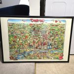 Detroit Map A in Frame by Wall