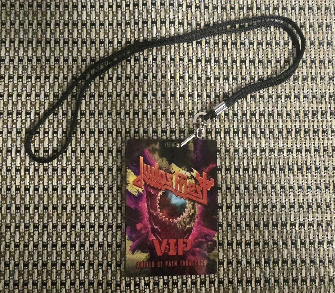 Pop-Art-Judas Priest 2025 Shield of Pain Tour VIP Laminated Pass Badge Lanyard C Pop-Art-Judas Priest 2025 Shield of Pain Tour VIP Laminated Pass Badge Lanyard C