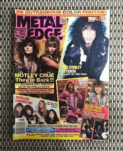 Pop-Art-Metal Edge Magazine May 1987 Motley Crue Bon Jovi Metallica VERY GOOD FREE SHIP A
