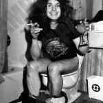 Ozzy Osbourne Black Sabbath Smoking And Drinking On The Toilet
