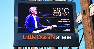 Eric-Clapton-Pop-Art-Banner-Little-Caesars-Arena-In-Detroit